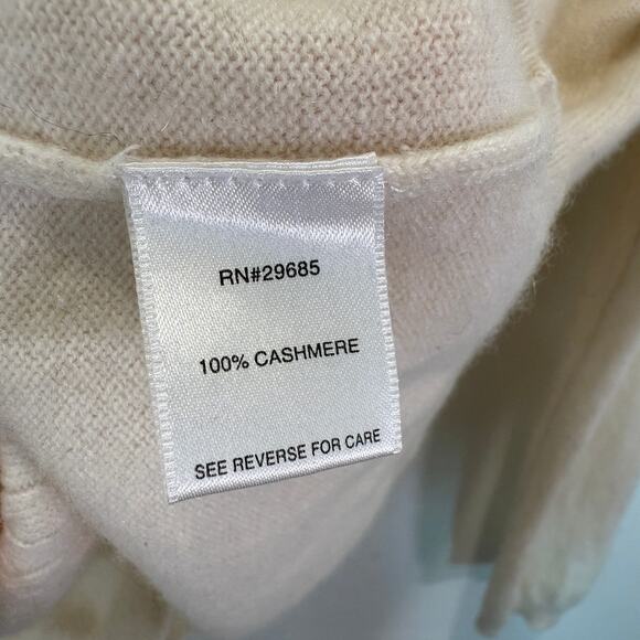 Pendleton 100% Cashmere Cable Knit Sweater Ivory M Vintage - Picture 5 of 13